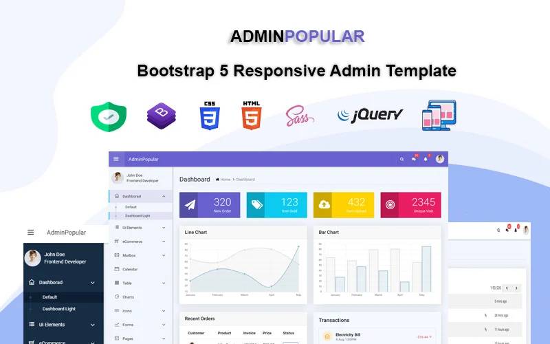 AdminPopular Bootstrap Responsive Admin Template
