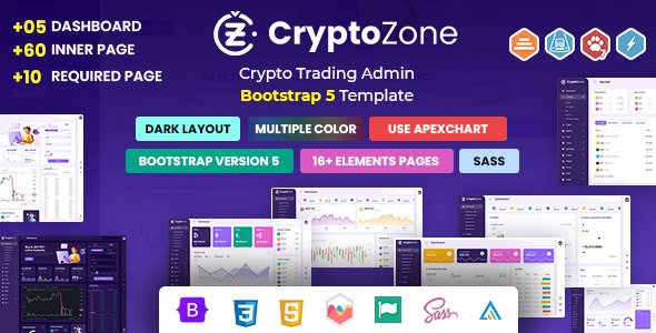 CryptoZone Crypto Trading Admin Dashboard Template