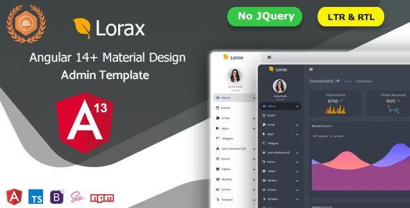 Lorax Angular Material Design Admin Template
