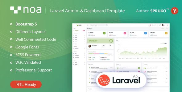 NOA Laravel Admin & Dashboard Template